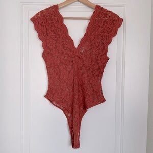 Love Tree Red/Pink Lace Body Suit